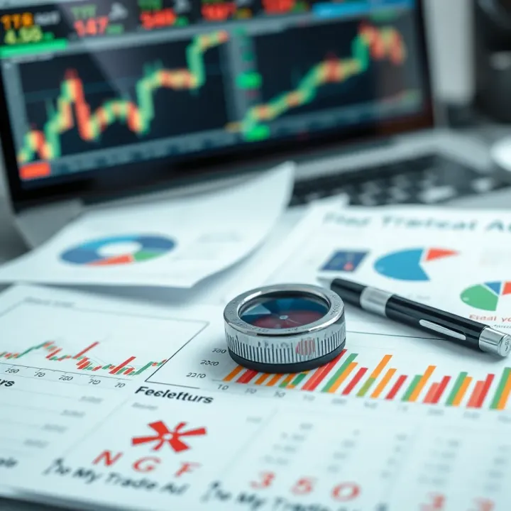 Illustration of technical and fundamental analysis tools used for making quick trading decisions